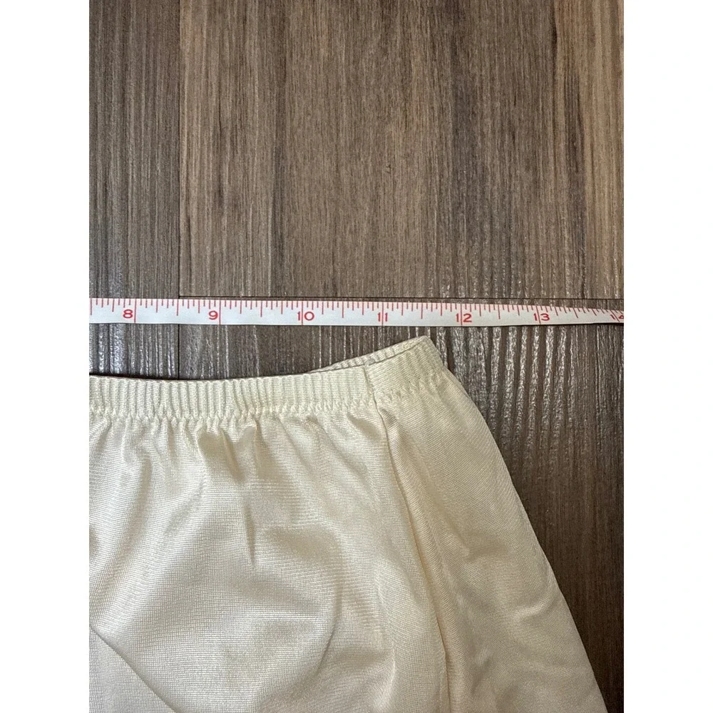 Vintage Half Slip Skirt Womens M/28" Cream Nylon Lace Trim Side Slit Style 1760 - Picture 3 of 5